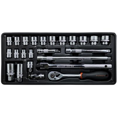 FIXMAN Tray 24 Piece 3/8' Drive Sockets & Accessories